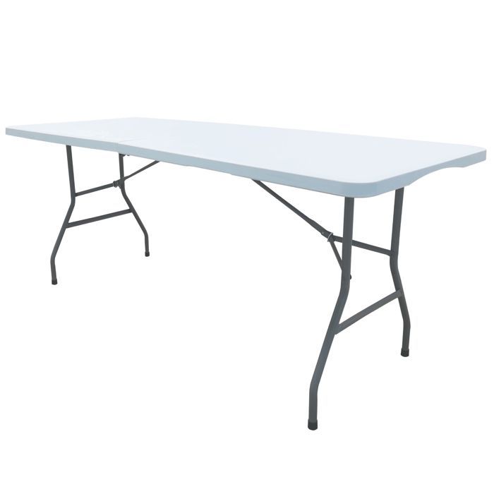 Table pliante rectangulaire - WERKA PRO - 180x74x74cm - Gris - Intérieur - Acier