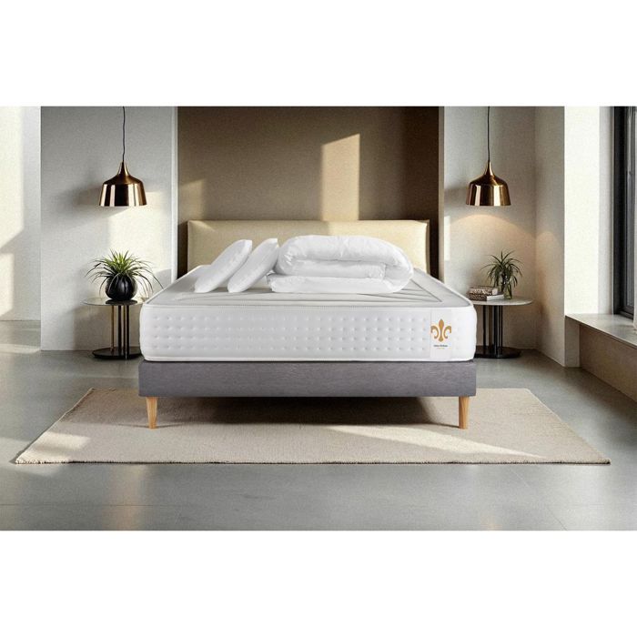 Pack Vingt-Quatre 140 x 190 cm sommier Kit Gris