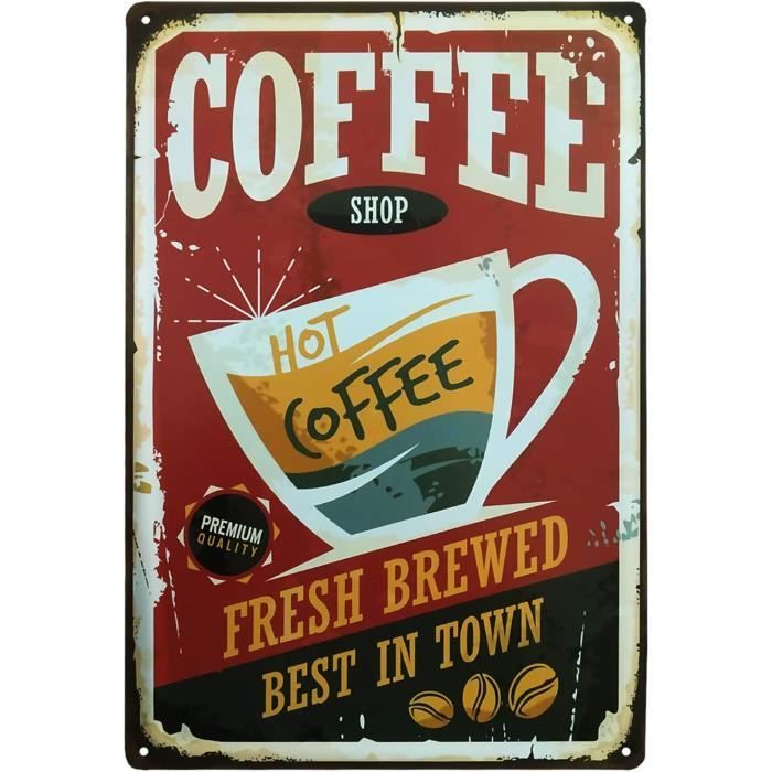 Plaque Murale Métal 'Welcome Guests' - 10x20 Cm, Style Vintage, Couleur Jaune, Nostalgic-Art