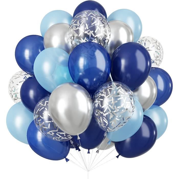 Ballons Bleu Argent, 30 Pcs Ballon Anniversaire Bleu Argent, Helium Pour Ballon  Bleu Nuit Et Bleu Métallisé Bijoutier Ballons[u8092] - Cdiscount Maison