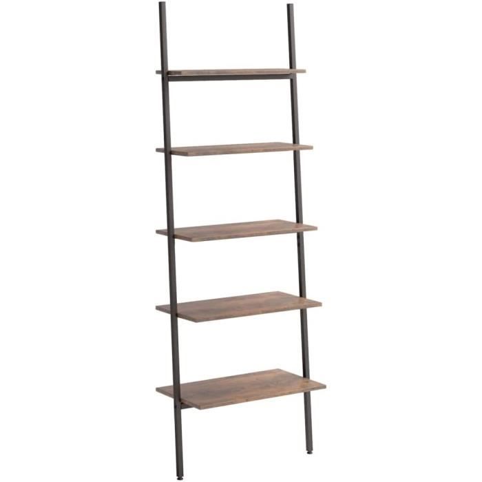 Étagère Échelle Bambou Vovala - 5 Niveaux 32x24.5cm | Rangement Salon/Salle De Bain Design