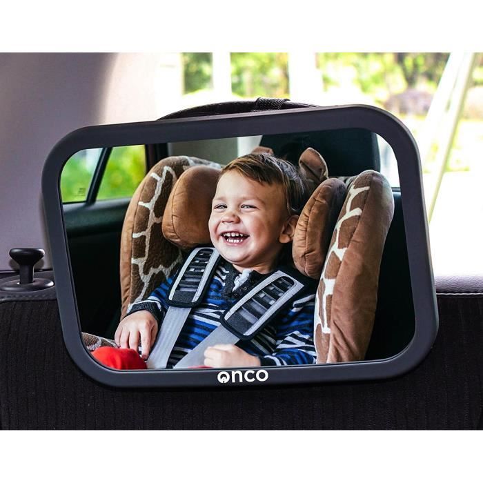 Onco Miroir Voiture Bébé – 100 % Incassable pour Siège Arrière – Conduite Sécurisée en Surveillant Votre Enfant – Essentiel pou A8