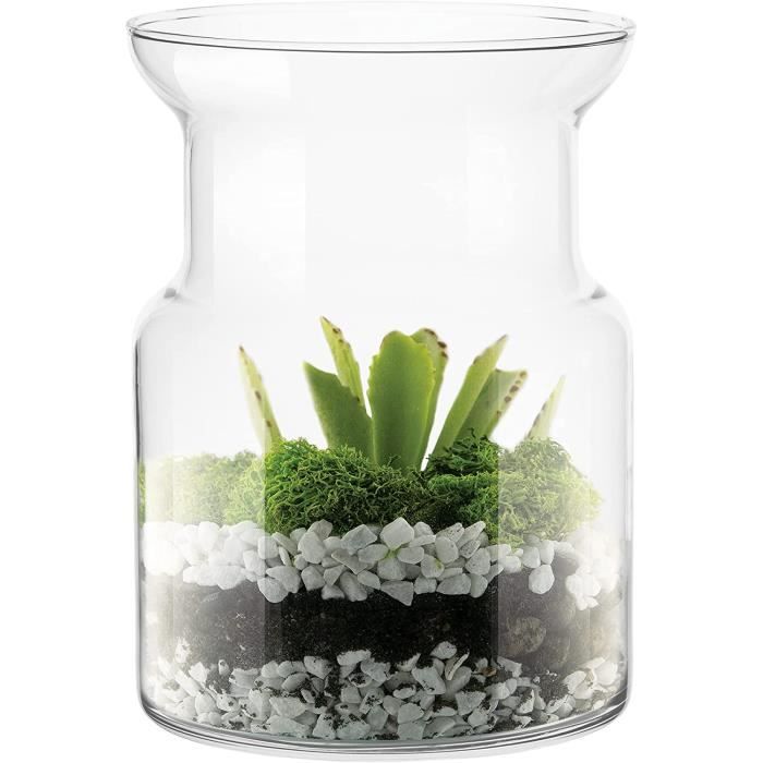 Vase transparent cylindrique decoration pot en verre pour bouquet de