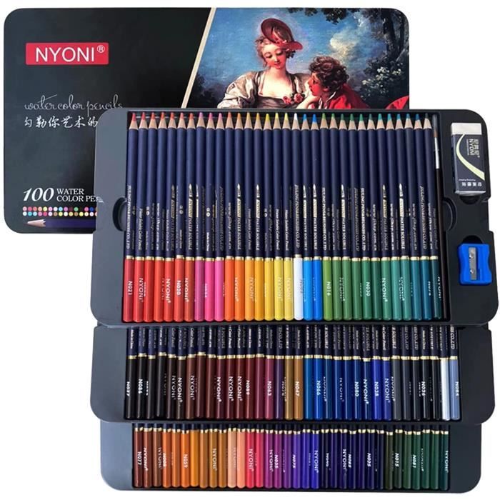 KIT DE DESSIN NYONI Professional Crayons aquarelle Set 1224364872100 Crayons de couleur