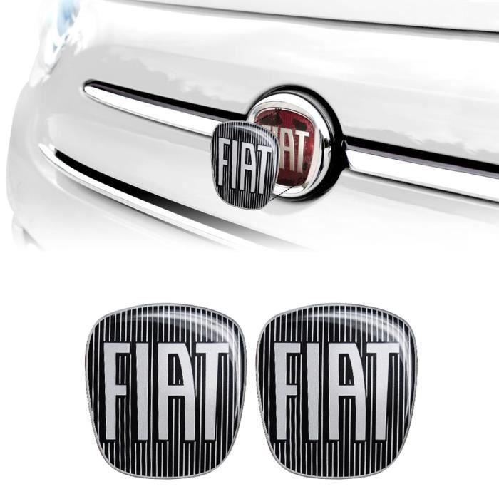 Autocollant Fiat 3D Remplacement Logo Noir pour 500, Avant et Arrière