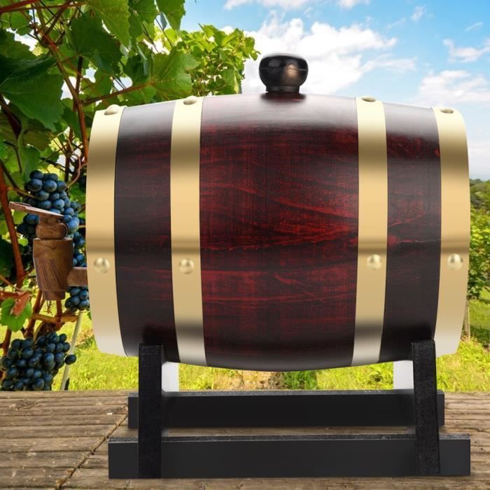 Cocoarm Tonneau de Vin en Bois de Chêne Vintage pour Bière, Whisky, Rhum, Port pour Le Stockage du Vin Fin, du Brandy, du Whisky, de la Tequila (5L