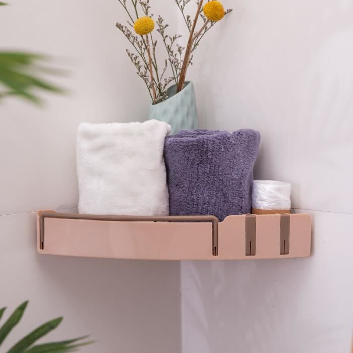 Étagère D'angle Murale Salle De Bain - Porte-Shampoing En Fer Noir - Organisateur Douche - 7