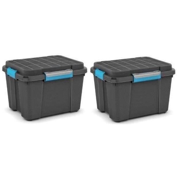 Lot de 2 Boîte de rangement KIS Scuba Box M - 45 L - Noir