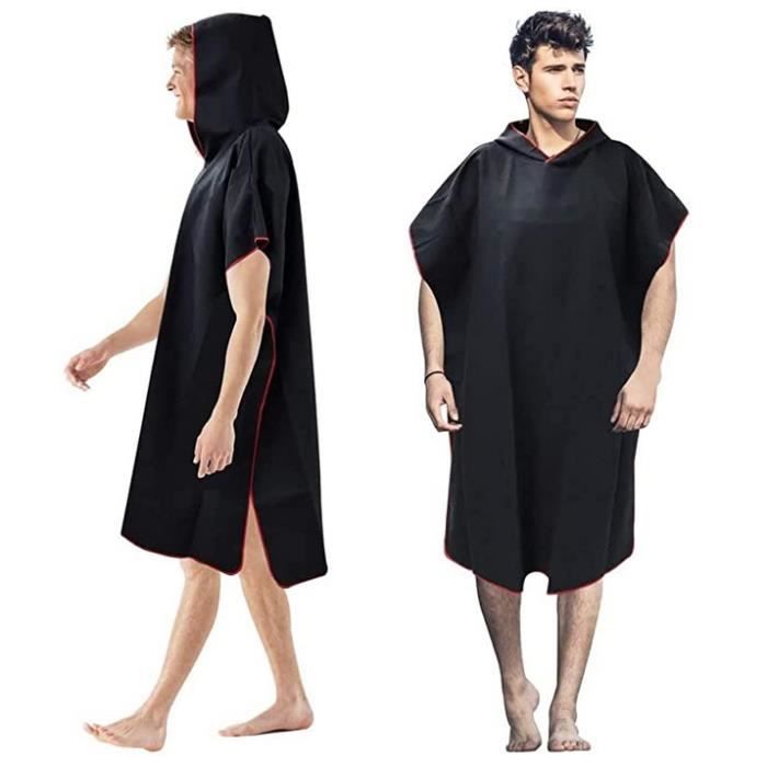 Poncho de Bain à Séchage Rapide en Microfibre Avec Capuchon Serviette Adulte  Portable Serviette de Plage Doux Cape de Bain Surf Unis - Cdiscount  Prêt-à-Porter