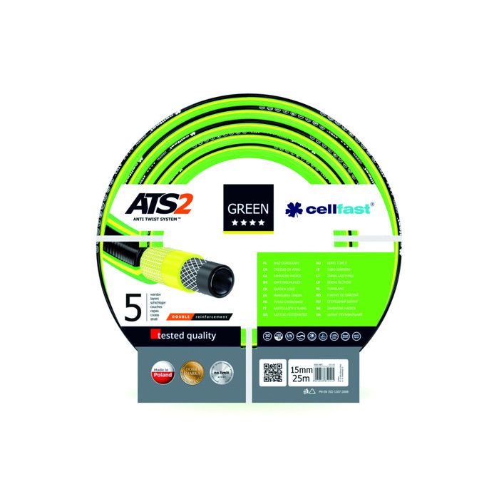 TUYAU D ARROSAGE 15MM 25M GREEN ATS 5 COUCHES