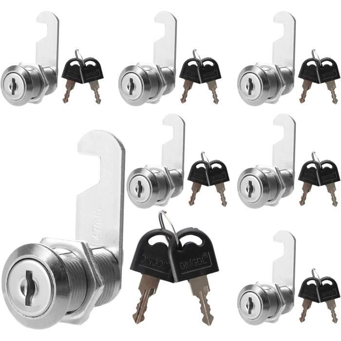 Lot de 2 Serrures de Porte pour Armoires à Tiroirs, Serrures de Boîte