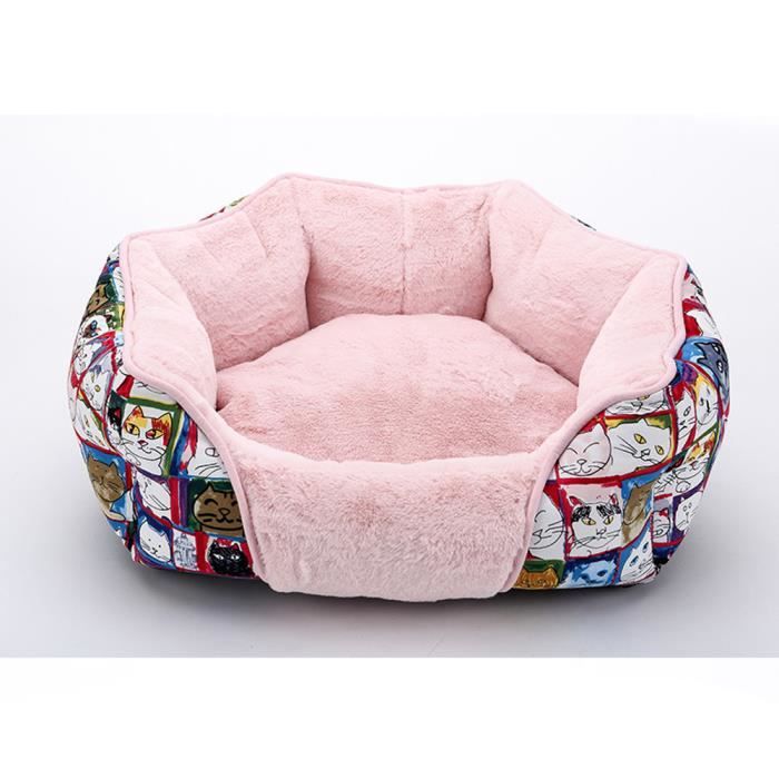 Panier Corbeille Pour Chat Chien Epaisse Griffonnage De Chat Matelas Couchage Chaud Dehousssable Molletonne Moelleux 50 45 15cm Rose Cdiscount
