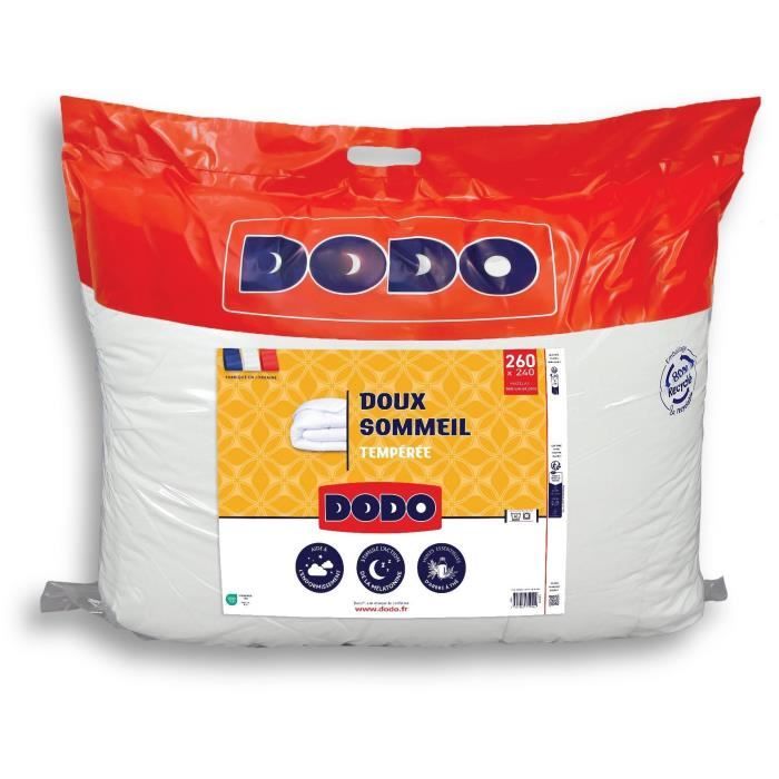 Couette Tempérée 300 g/m² -DODO - DOUX SOMMEIL - 240 x 260 cm - Blanc
