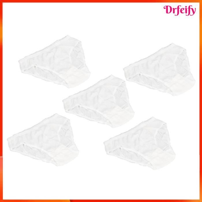 AOOPOO Lot de 10 Slips Jetables Femme en 100% Coton Culottes Jetables sous Vetement Jetable Hopital Maternite Culotte Périodique Femme pour Grossesse Post Accouchement Voyage Hôtel Spa, S-XXL