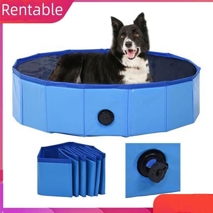 Meilleurs prix pour qinqimall© Piscine pliable pour chiens Bleu 80x20 cm PVC Pour une utilisation à lintérieur et à lextérieur