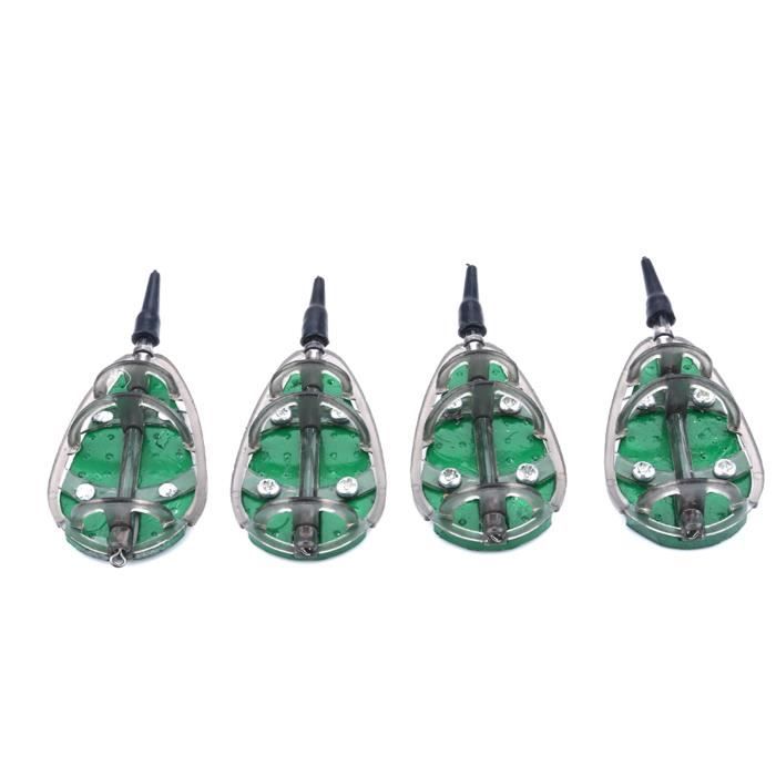 25 Mangeoires à Appâts Pour Pêche Carpe - Avec Perles Lumineuses - Cage à Amorce 8cm - Filet Dissoluble