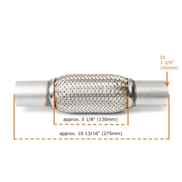 GAINE souple tube échappement tuyau flexible 45x150 MM