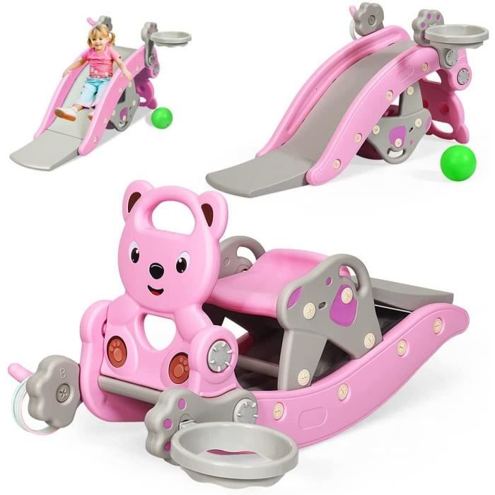 Cheval à Bascule 3-en-1 GOPLUS - Convertible En Porteur Et Planche Équilibre - Pour Bébé 1 An Et+