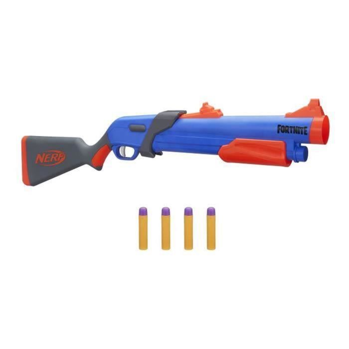 NERF - Fortnite Blaster Pump SG - Blaster à pompe et 4 fléchettes Mega - Jeunes ados adultes