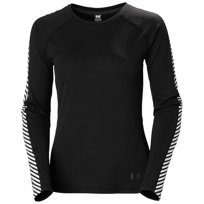 Sweatshirt femme Helly Hansen LIFA Active Stripe Crew - Noir - Manches longues - Fitness - Multisport