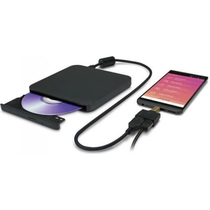 Graveur DVD Externe - HITACHI-LG - GP57EB40 - USB 2.0 - Noir - Compatible M-Disc