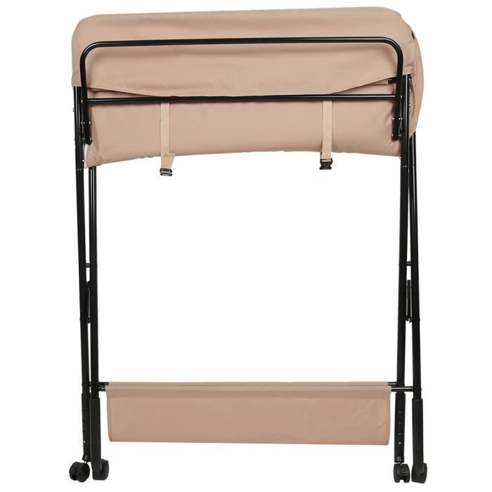 Lit bébé avec panier de rangement + étagères - Style contemporain 80*66*98cm - HUOLE