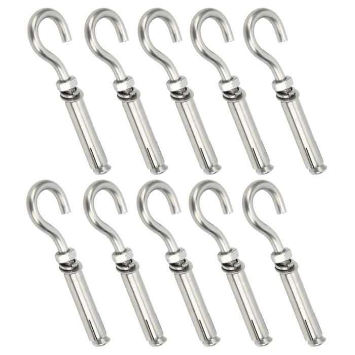 Memkey - Lot De 2 Crochets De Balançoire 180° En Acier Inoxydable SUS304 - Capacité 800 Kg Pour Aire De Jeux Yoga Hamac Corde Sac De Sable Sac De Frappe Porche 72116029