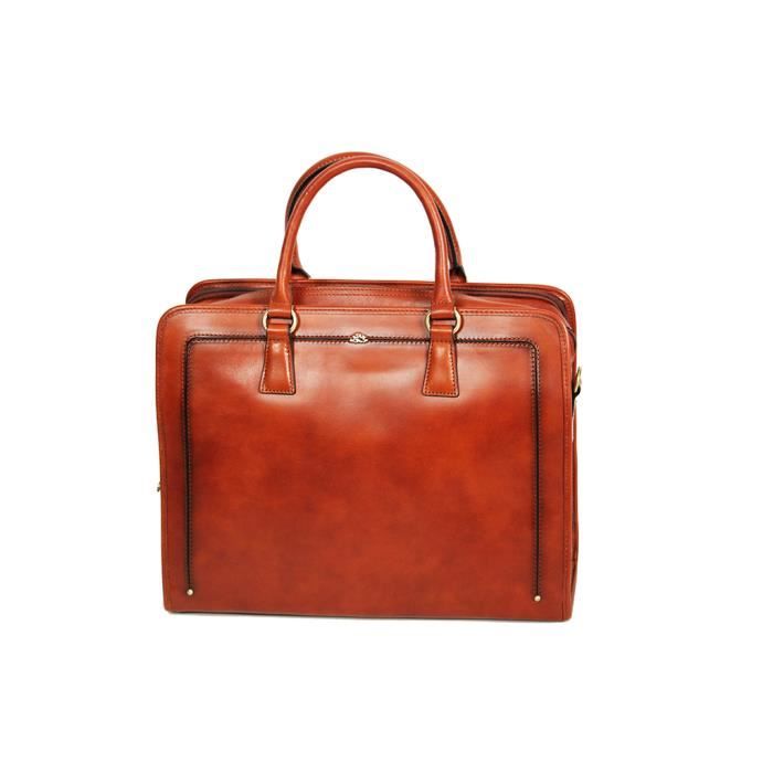 Porte document Katana en Cuir de Vachette Collet Vegetal 66808 Marron Cuir Femme