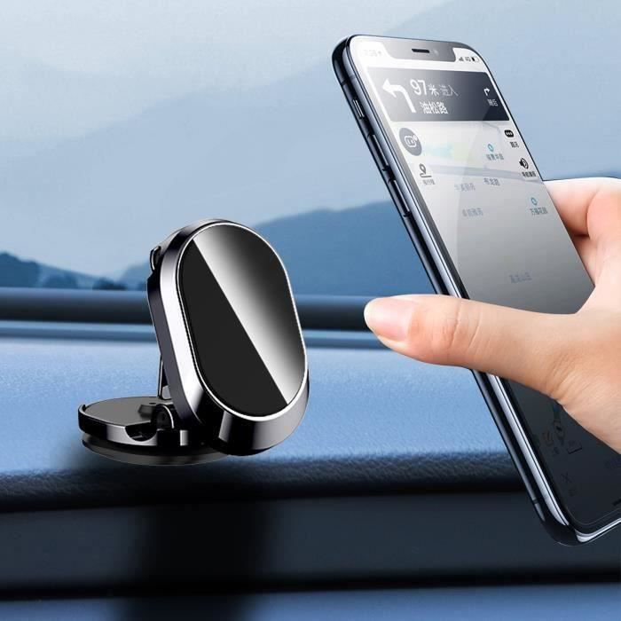 Perfect-Support Téléphone de Voiture Magnétique Universel Pliable et  Rotatif 360Aimant Adhésif pour Smartphone Noir