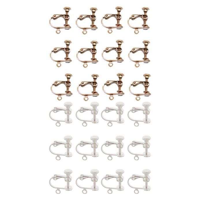 Boucles D'oreilles Clips Plaque Or Vintage Avec Perles Imitation - Style Années 50, Neuf Avec étiquettes