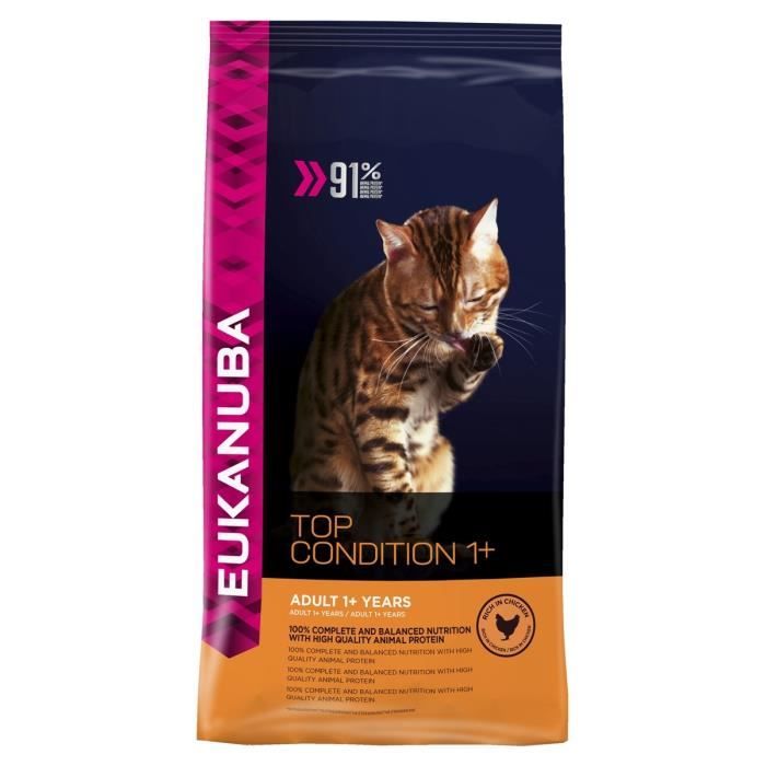 Eukanuba Croquettes Au Poulet Et Foie Top Condition 1 Toutes Races 10kg Pour Chat Adulte Cdiscount Animalerie