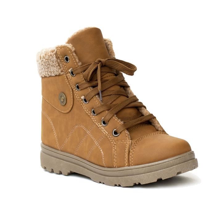 bottines lacets fourrées femme