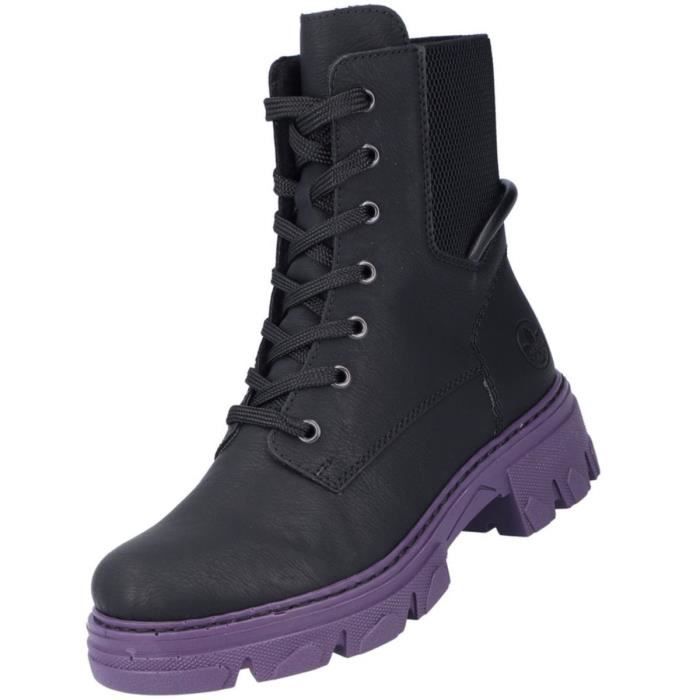 Bottines Femme Rieker Noir Lacets Talon 5cm Tige Moyenne Noir Cdiscount Chaussures