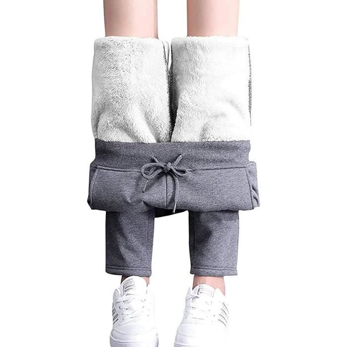 Pantalon D'hiver Femme En Polaire Intérieur - Taille élastique, Chaud Et Confortable - Pour Sport, Loisirs, Quotidien