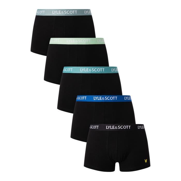 Lot De 5 Boxers Miller - Lyle & Scott - Homme - Noir - Cdiscount Prêt-à ...