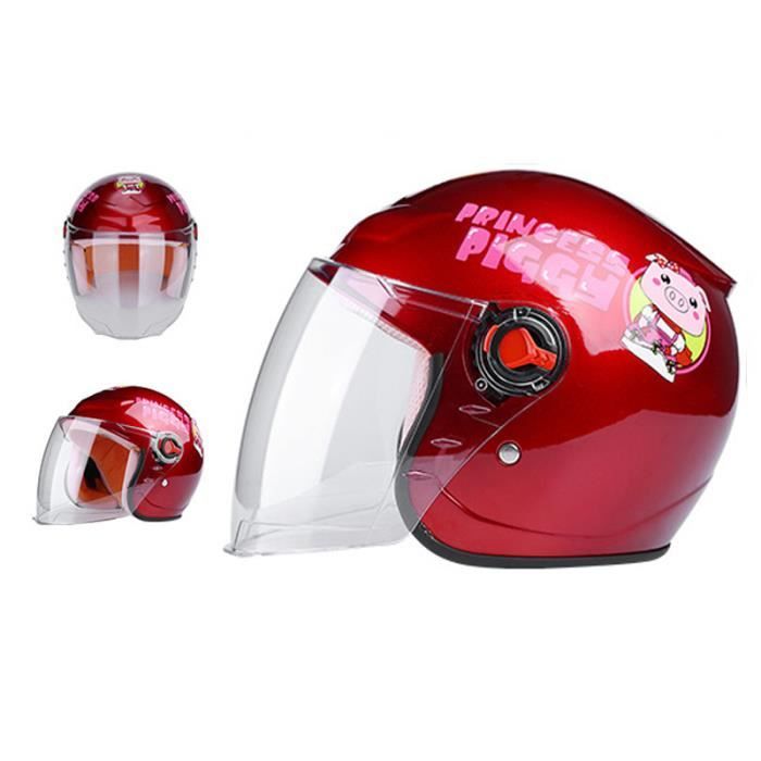 Casque De Scooter Protection Enfant Casque De Moto De Dessin Anime Motif D Cochon Rouge Cdiscount Auto
