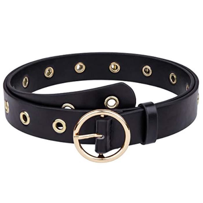 Ceinture Jean Marron Clair à Rivets - Boucle Métal - Longueur 110 Cm - Neuf Sans étiquette
