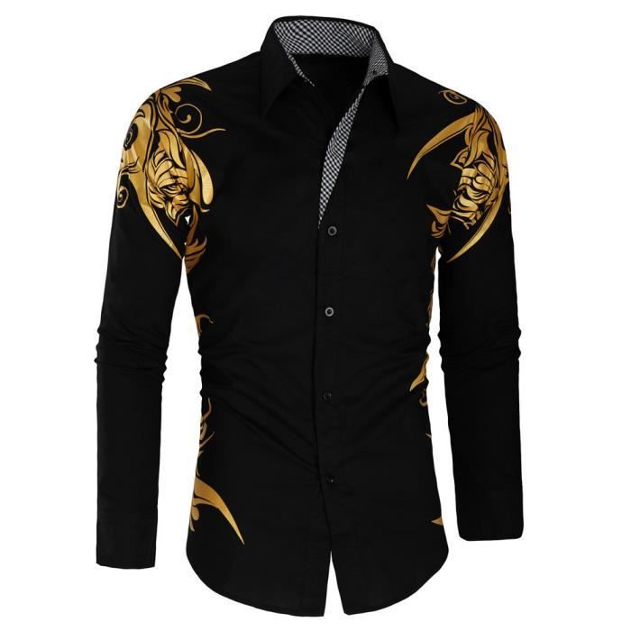 Chemise noir et or homme new arrivals