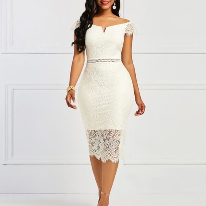 robe courte sexy femme,robe dentelle femme été,robe femme chic et élégante, robe blanche femme