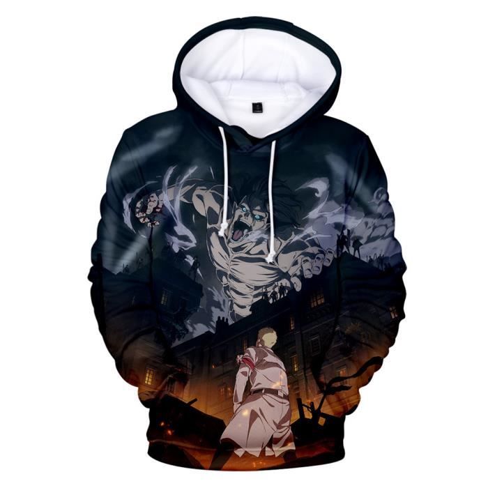 Sweat à Capuche Noël Père Noël Dessin Animé - Bicolore Blanc/rouge, Poche Kangourou, Unisexe Enfant Adulte