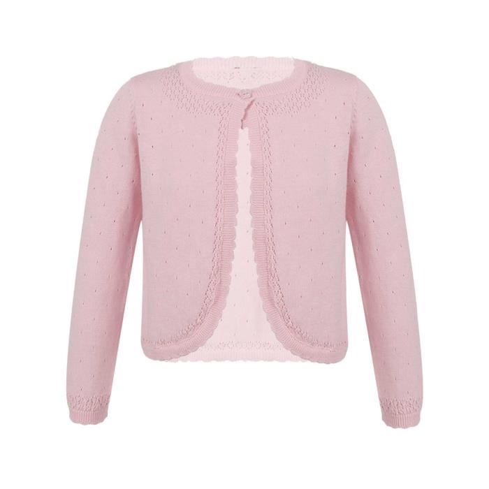 Inlzdz Enfant Fille Bol ro Manches Longues Tricot Dentelle Fleur