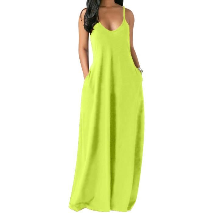 Generisch Robe D'été Longue Pour Femme - Sans Manches - Dos Nu