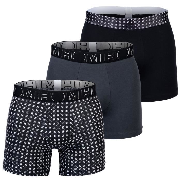 HOM Calecon Homme uni Paquet de 3 Noir blanc Cdiscount Pret a Porter