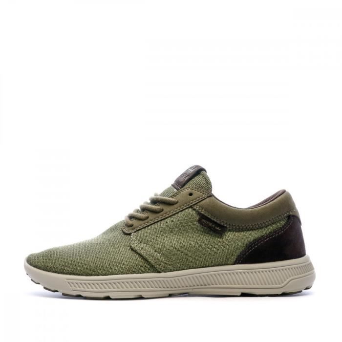 baskets homme - supra - hammer run - kaki - textile et daim - lacets