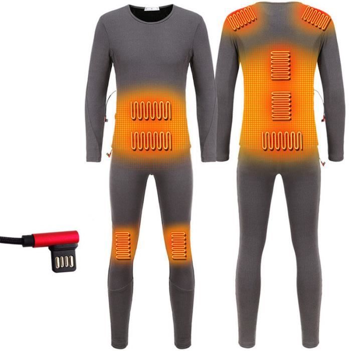 Ensemble de sous-vêtements thermiques chauffants pour hommes