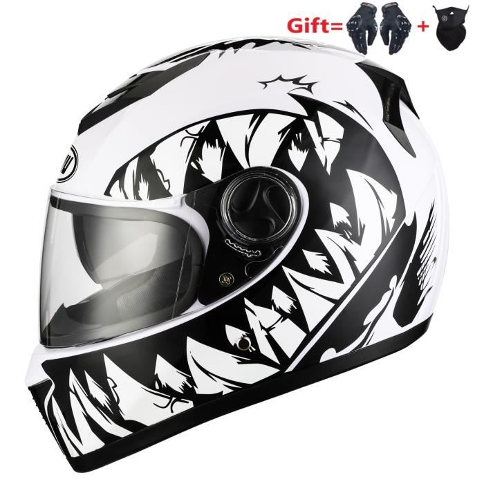 CASQUE DE MOTO rabattable Bluetooth objectif plein visage moto casque