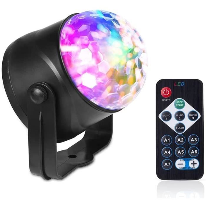 Boule Disco USB 6W Litake - Lampe Projecteur Effet Lumière DJ Télécommande Son Activé