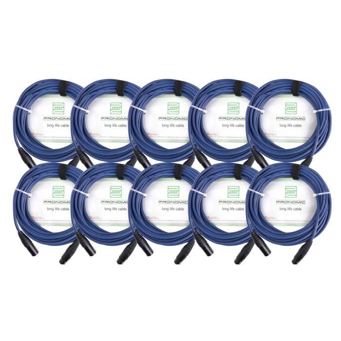 Pronomic Stage DMX3-0,5 cavo DMX 0,5m blu con contatti