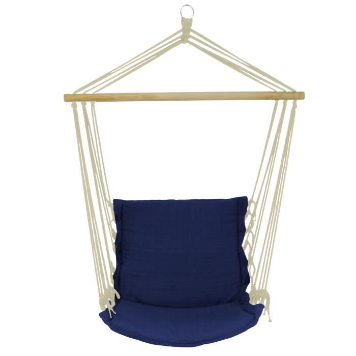 hamac/balancelle bleu marine - chaise suspendue brésilienne 60x120x130 cm