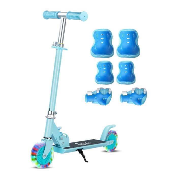 VEVOR Trottinette Enfants 3 Roues – Guidon Réglable, Roues Lumineuses, Cadre Alu, 75 Kg – Rouge